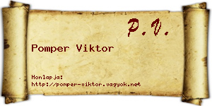 Pomper Viktor névjegykártya